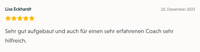 Bewertung von Lisa Eckhardt zum Selbsthypnose-Onlinekurs